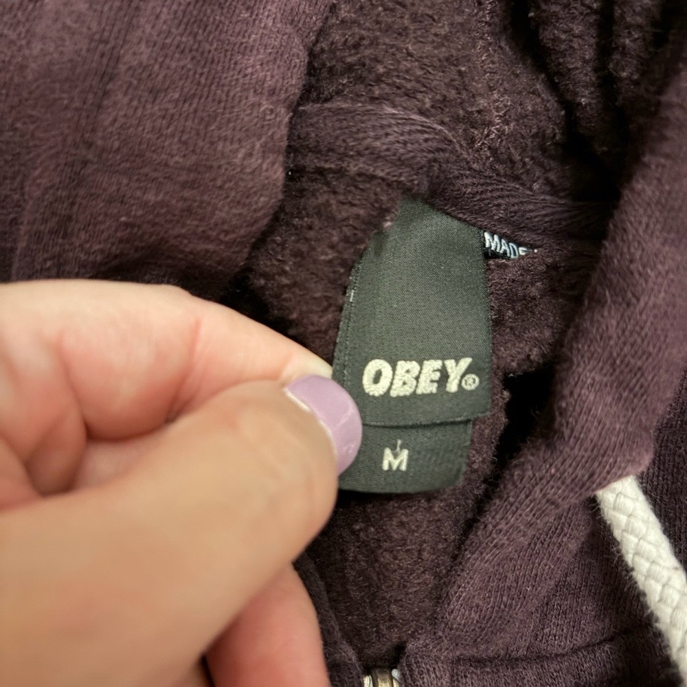 Obey Dark Purple Hoodie Jacket - Picture 3 of 4